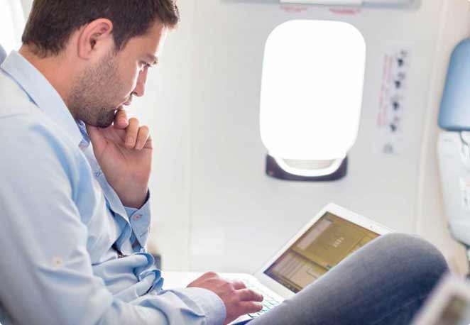 Work undisturbed on your flight with privacy and comfort. 